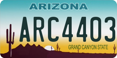 AZ license plate ARC4403