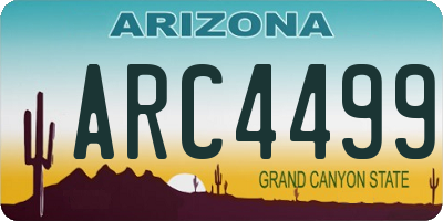 AZ license plate ARC4499