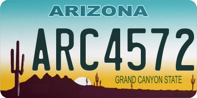 AZ license plate ARC4572
