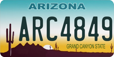 AZ license plate ARC4849