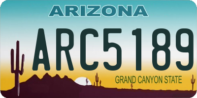 AZ license plate ARC5189