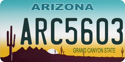 AZ license plate ARC5603