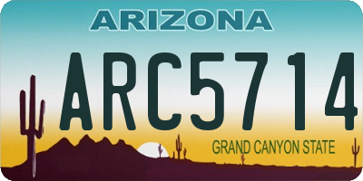AZ license plate ARC5714