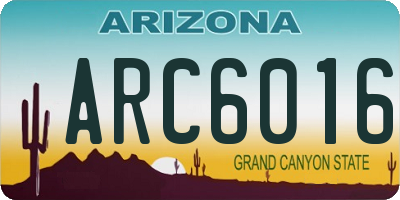 AZ license plate ARC6016