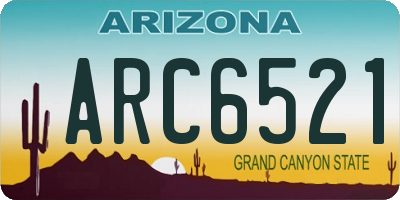 AZ license plate ARC6521