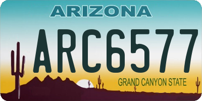 AZ license plate ARC6577