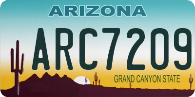 AZ license plate ARC7209