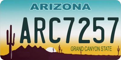 AZ license plate ARC7257