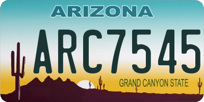 AZ license plate ARC7545