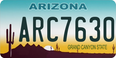 AZ license plate ARC7630