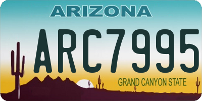 AZ license plate ARC7995