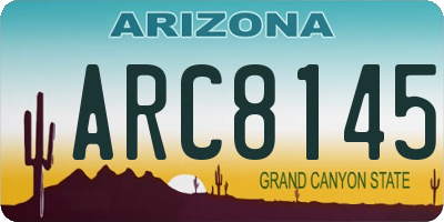 AZ license plate ARC8145