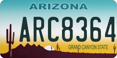AZ license plate ARC8364