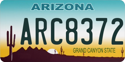 AZ license plate ARC8372