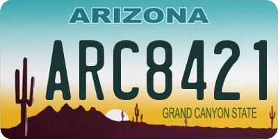 AZ license plate ARC8421
