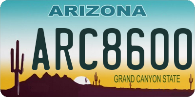AZ license plate ARC8600