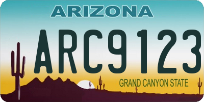 AZ license plate ARC9123