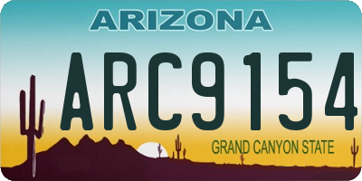 AZ license plate ARC9154