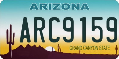 AZ license plate ARC9159