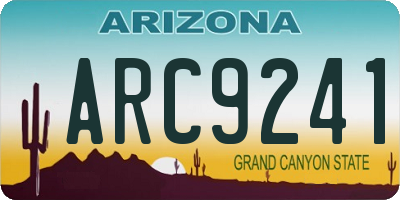 AZ license plate ARC9241