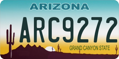 AZ license plate ARC9272