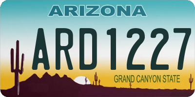 AZ license plate ARD1227