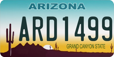 AZ license plate ARD1499