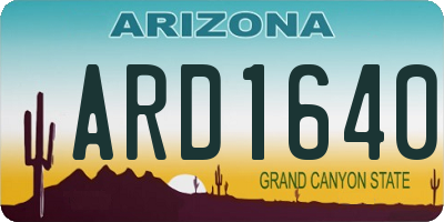 AZ license plate ARD1640