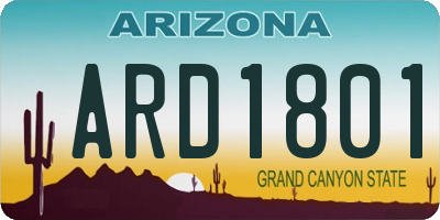 AZ license plate ARD1801