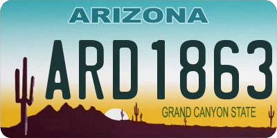AZ license plate ARD1863