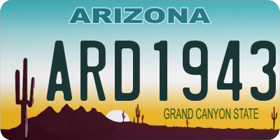 AZ license plate ARD1943