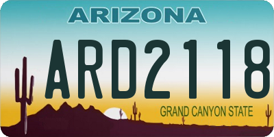 AZ license plate ARD2118