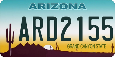 AZ license plate ARD2155
