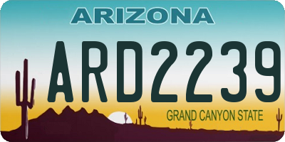 AZ license plate ARD2239