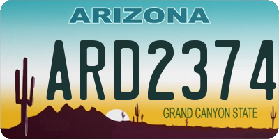 AZ license plate ARD2374