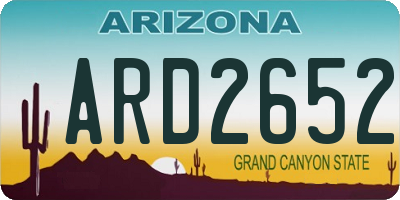 AZ license plate ARD2652