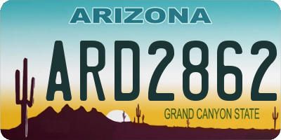 AZ license plate ARD2862