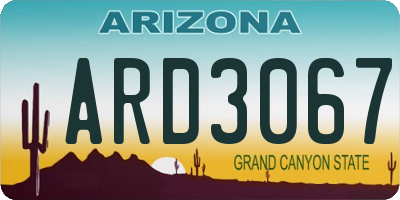 AZ license plate ARD3067