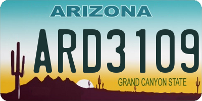 AZ license plate ARD3109