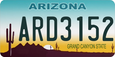 AZ license plate ARD3152