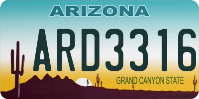 AZ license plate ARD3316