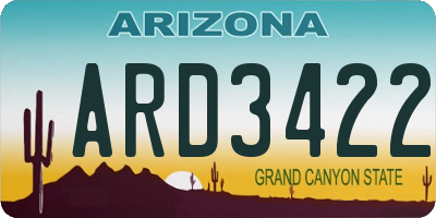 AZ license plate ARD3422