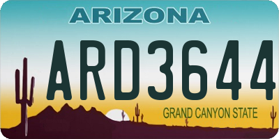 AZ license plate ARD3644