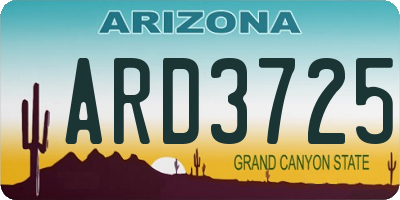 AZ license plate ARD3725