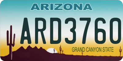 AZ license plate ARD3760