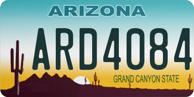 AZ license plate ARD4084