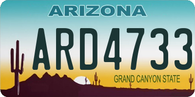 AZ license plate ARD4733