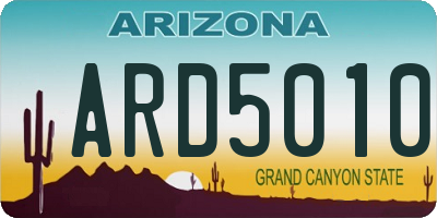AZ license plate ARD5010
