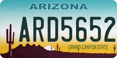 AZ license plate ARD5652