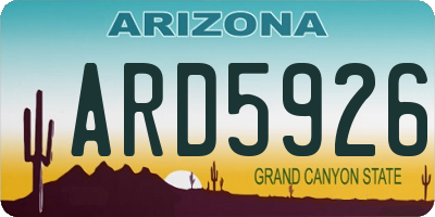 AZ license plate ARD5926